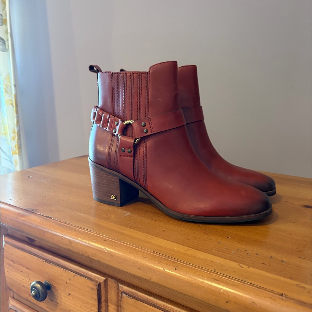 Sam Edelman Burgundy Ankle Boots
